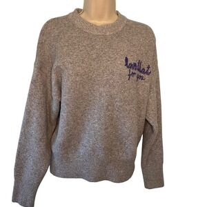 A New Day Women's Sweater M Love That For You Embroidered Cozy Pullover